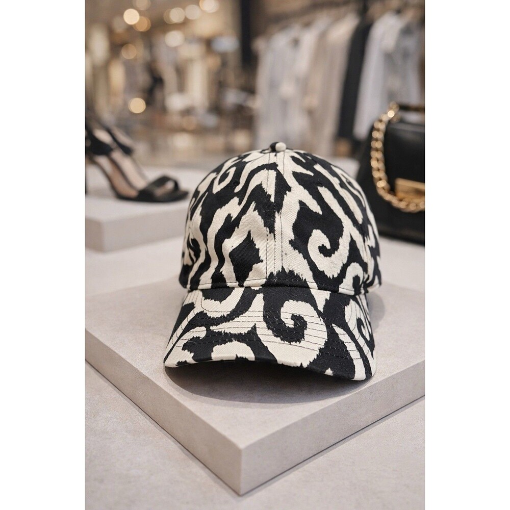 Black & white geometric psychedelic Upcountry Express snap back cap - Picture 1 of 7